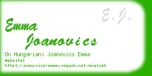 emma joanovics business card